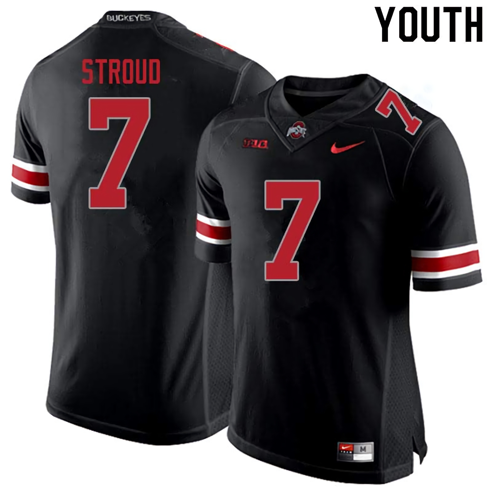 C.J. Stroud Ohio State Buckeyes Youth NCAA #7 Nike Blackout College Stitched Football Jersey OJB0256PT